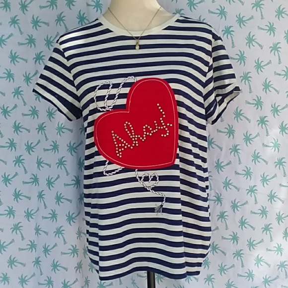 Newport News Tops - Newport News striped ahoy t-shirt